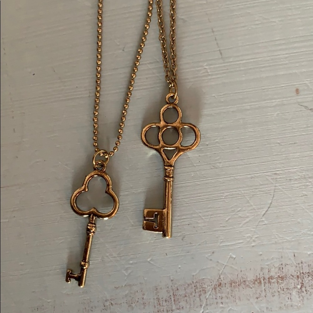 Gold key necklace